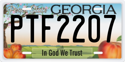 GA license plate PTF2207