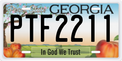GA license plate PTF2211