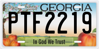 GA license plate PTF2219