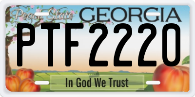 GA license plate PTF2220