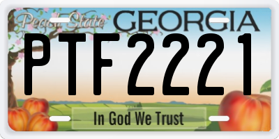 GA license plate PTF2221