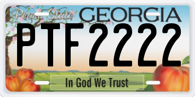 GA license plate PTF2222
