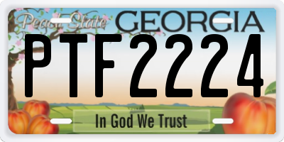 GA license plate PTF2224