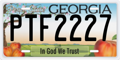 GA license plate PTF2227