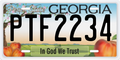 GA license plate PTF2234