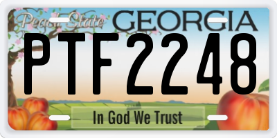 GA license plate PTF2248