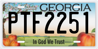 GA license plate PTF2251