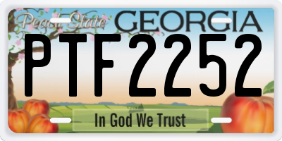 GA license plate PTF2252