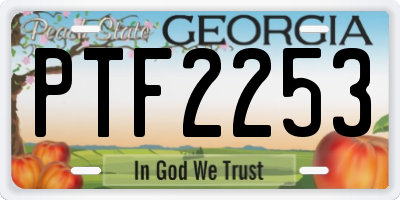 GA license plate PTF2253