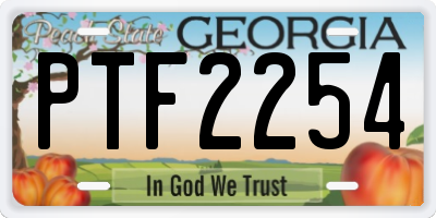 GA license plate PTF2254