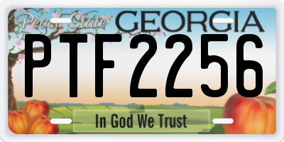 GA license plate PTF2256