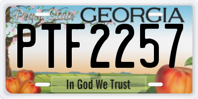 GA license plate PTF2257