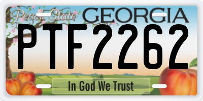 GA license plate PTF2262