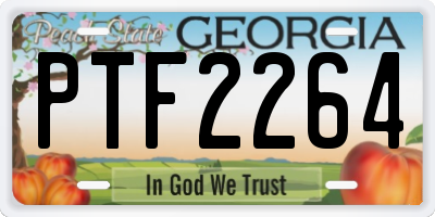 GA license plate PTF2264