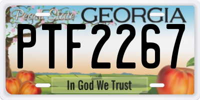 GA license plate PTF2267