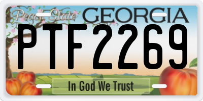 GA license plate PTF2269