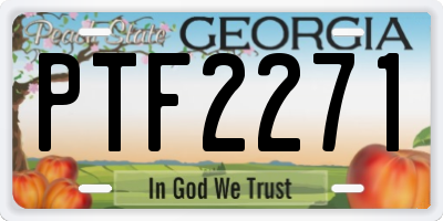 GA license plate PTF2271