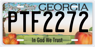 GA license plate PTF2272