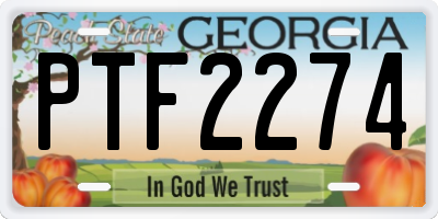 GA license plate PTF2274