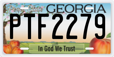 GA license plate PTF2279