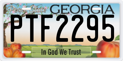 GA license plate PTF2295