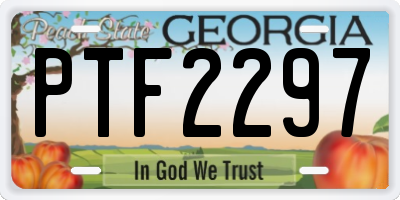 GA license plate PTF2297