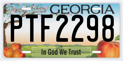 GA license plate PTF2298