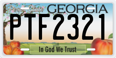 GA license plate PTF2321