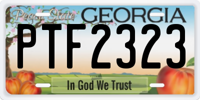 GA license plate PTF2323