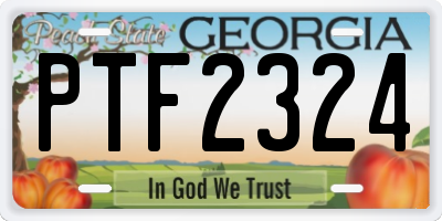 GA license plate PTF2324