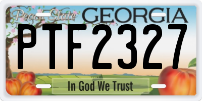 GA license plate PTF2327