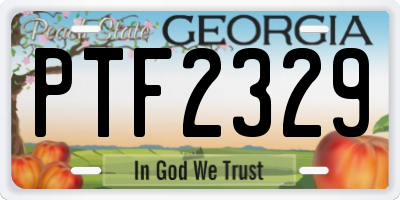 GA license plate PTF2329