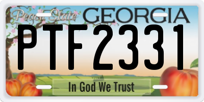 GA license plate PTF2331