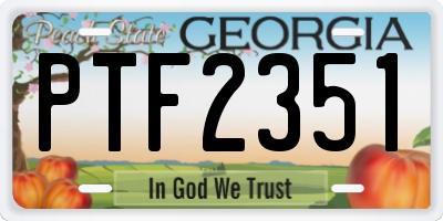 GA license plate PTF2351