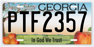 GA license plate PTF2357