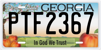 GA license plate PTF2367