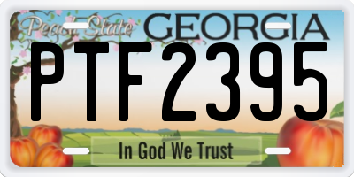 GA license plate PTF2395
