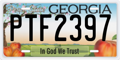 GA license plate PTF2397