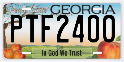GA license plate PTF2400