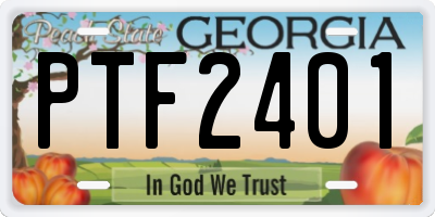 GA license plate PTF2401