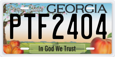 GA license plate PTF2404