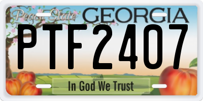 GA license plate PTF2407