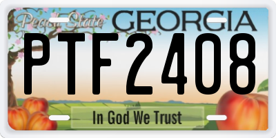 GA license plate PTF2408
