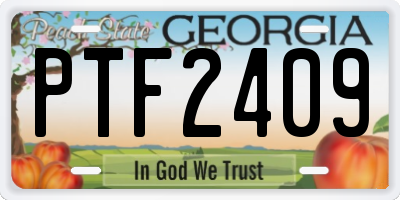 GA license plate PTF2409