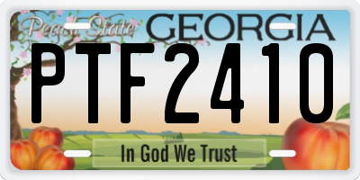 GA license plate PTF2410