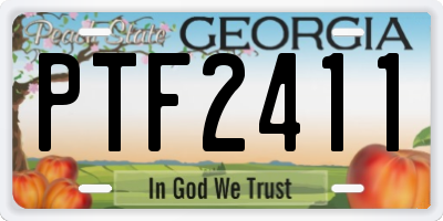 GA license plate PTF2411