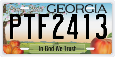 GA license plate PTF2413