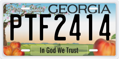 GA license plate PTF2414