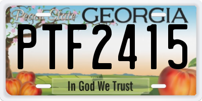 GA license plate PTF2415