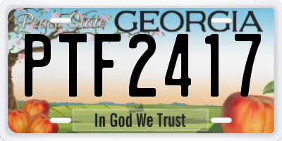 GA license plate PTF2417